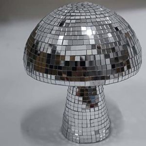 Mushroom psychedelic Hologram silver mirror sequin rave trip art decor room